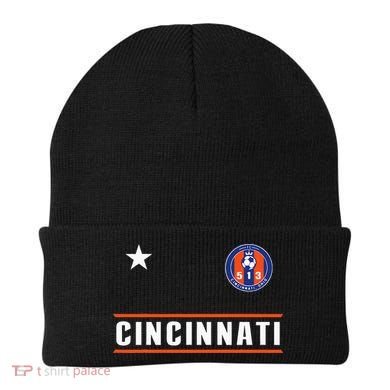 Cincinnati Soccer Jersey 513 Royal Design White Text  Beanie