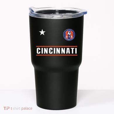 Cincinnati Soccer Jersey 513 Royal Design White Text  Tumbler