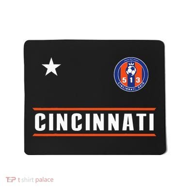 Cincinnati Soccer Jersey 513 Royal Design White Text  Mousepad