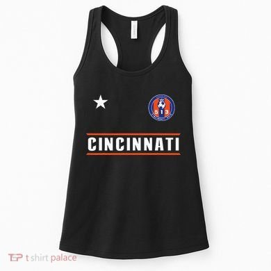 Cincinnati Soccer Jersey 513 Royal Design White Text  Women's Tank Top