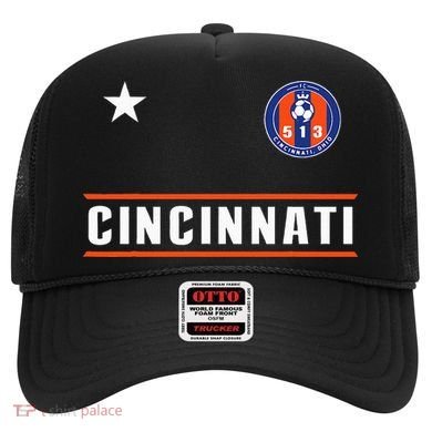 Cincinnati Soccer Jersey 513 Royal Design White Text  Hat