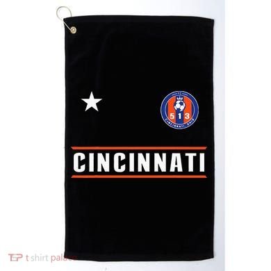 Cincinnati Soccer Jersey 513 Royal Design White Text  Golf Towel