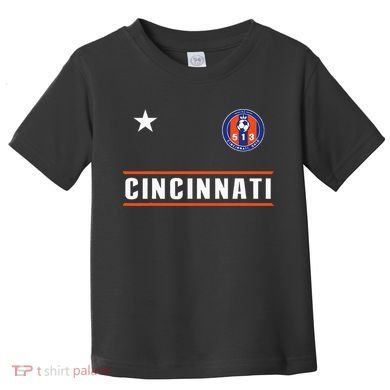 Cincinnati Soccer Jersey 513 Royal Design White Text  Toddler T-Shirt