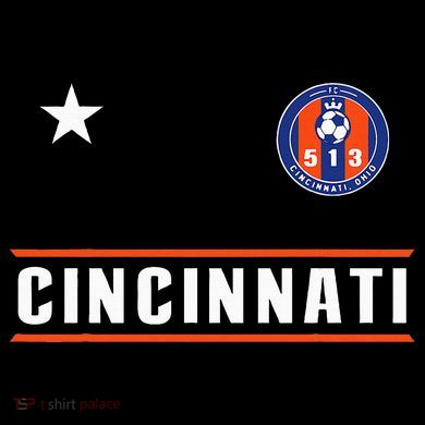 Cincinnati Soccer Jersey 513 Royal Design White Text  Kids Colorblock Raglan Jersey