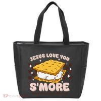 Camping Smore Jesus Loves You John Bible Verse Christian Tote Bag thumb 0