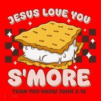 Camping Smore Jesus Loves You John Bible Verse Christian Santa Hat thumb 1