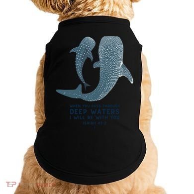 Christian Scripture Jesus Ocean Isaiah Vintage Whale Shark Gift Doggie Tank