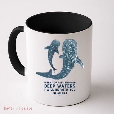 Christian Scripture Jesus Ocean Isaiah Vintage Whale Shark Gift Coffee Mug