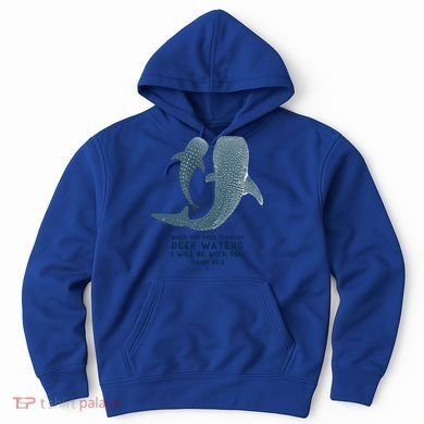 Christian Scripture Jesus Ocean Isaiah Vintage Whale Shark Gift Hoodie