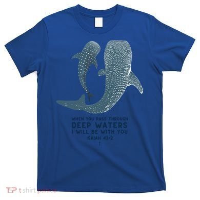 Christian Scripture Jesus Ocean Isaiah Vintage Whale Shark Gift T-Shirt