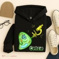 Cellfie Science Joke Biology Cell & Microscope Selfie Pun Hoodie thumb 4