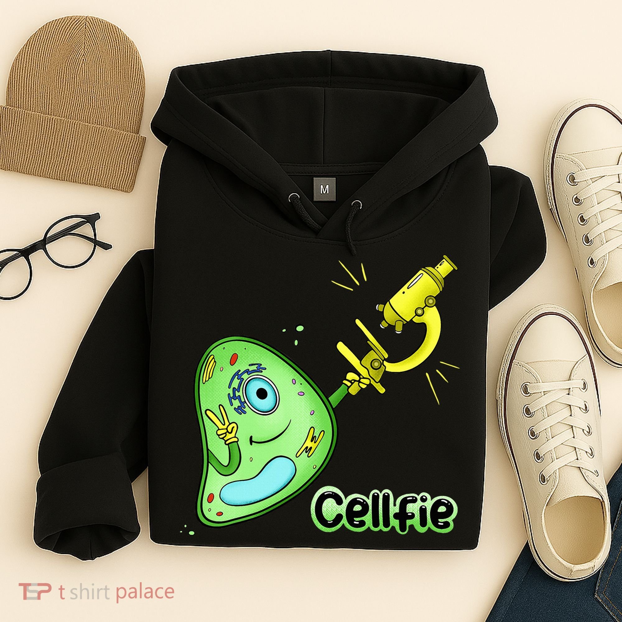 Cellfie Science Joke Biology Cell & Microscope Selfie Pun Hoodie