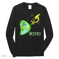 Cellfie Science Joke Biology Cell & Microscope Selfie Pun Long Sleeve Shirt thumb 0