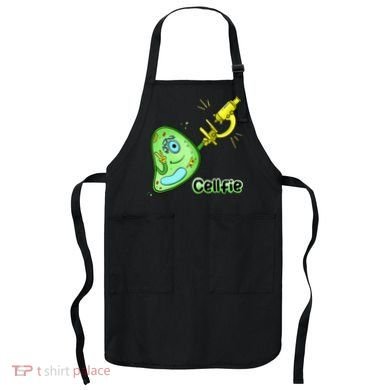 Cellfie Science Joke Biology Cell & Microscope Selfie Pun Apron