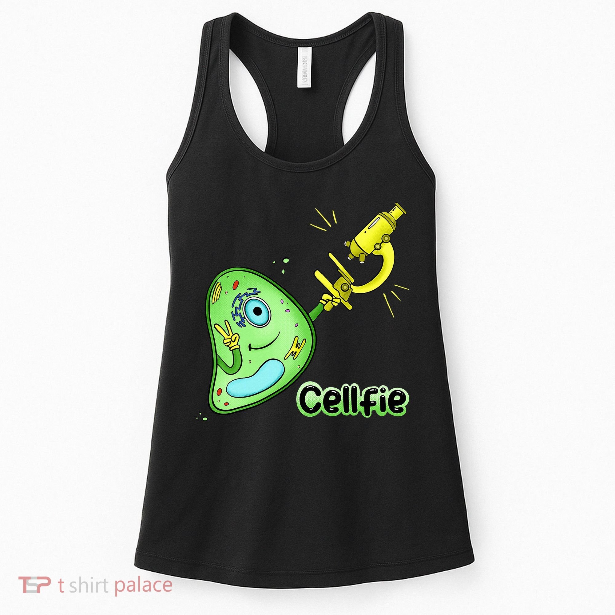 Cellfie Science Joke Biology Cell & Microscope Selfie Pun Women's Tank Top