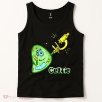 Cellfie Science Joke Biology Cell & Microscope Selfie Pun Tank Top thumb 2