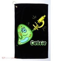 Cellfie Science Joke Biology Cell & Microscope Selfie Pun Golf Towel thumb 0