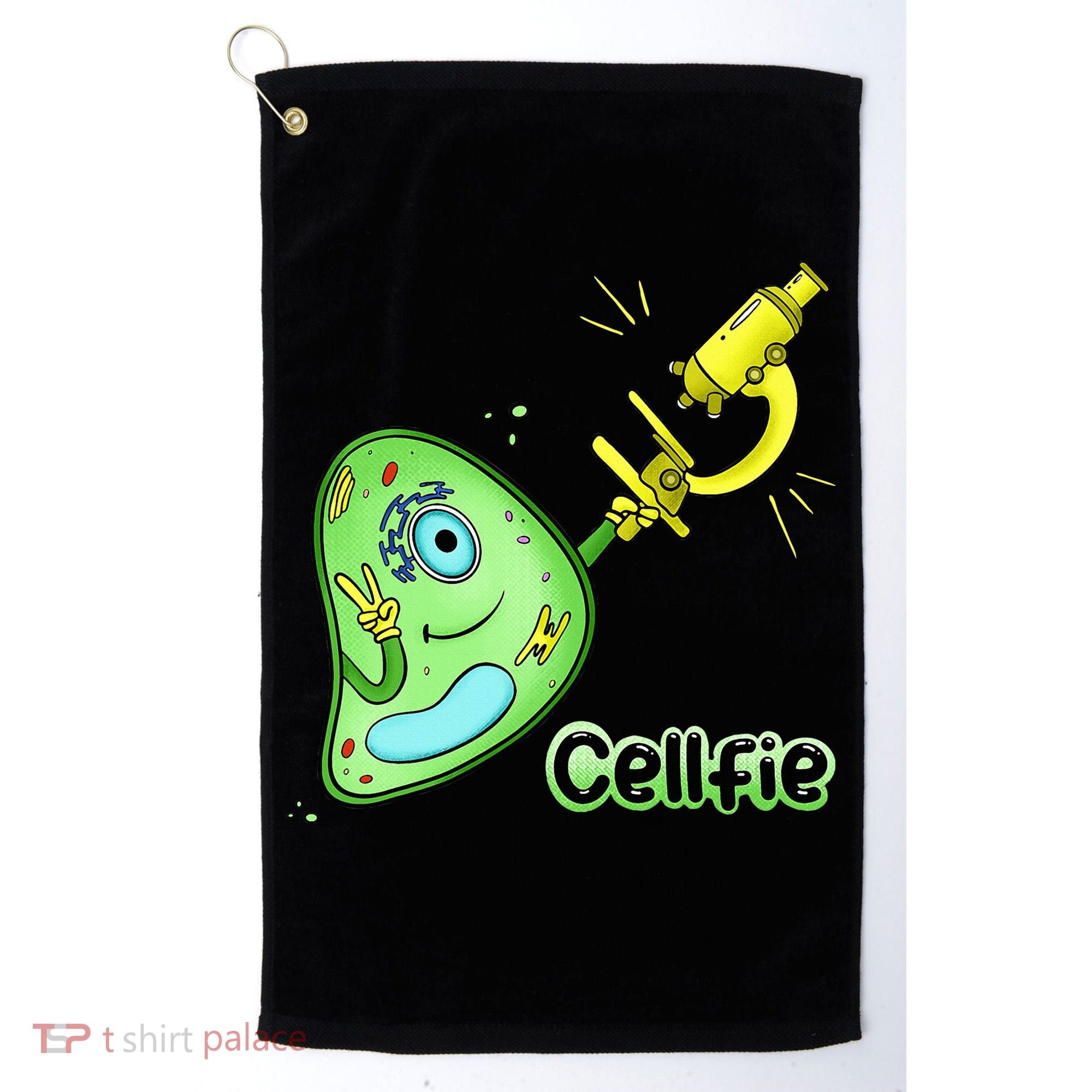 Cellfie Science Joke Biology Cell & Microscope Selfie Pun Golf Towel
