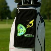 Cellfie Science Joke Biology Cell & Microscope Selfie Pun Golf Towel thumb 2