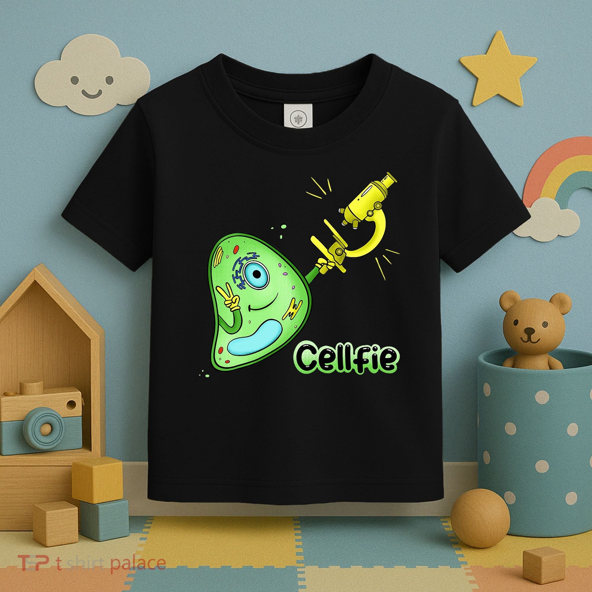 Cellfie Science Joke Biology Cell & Microscope Selfie Pun Toddler T-Shirt