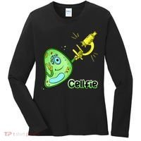 Cellfie Science Joke Biology Cell & Microscope Selfie Pun Women's Long Sleeve Shirt thumb 0