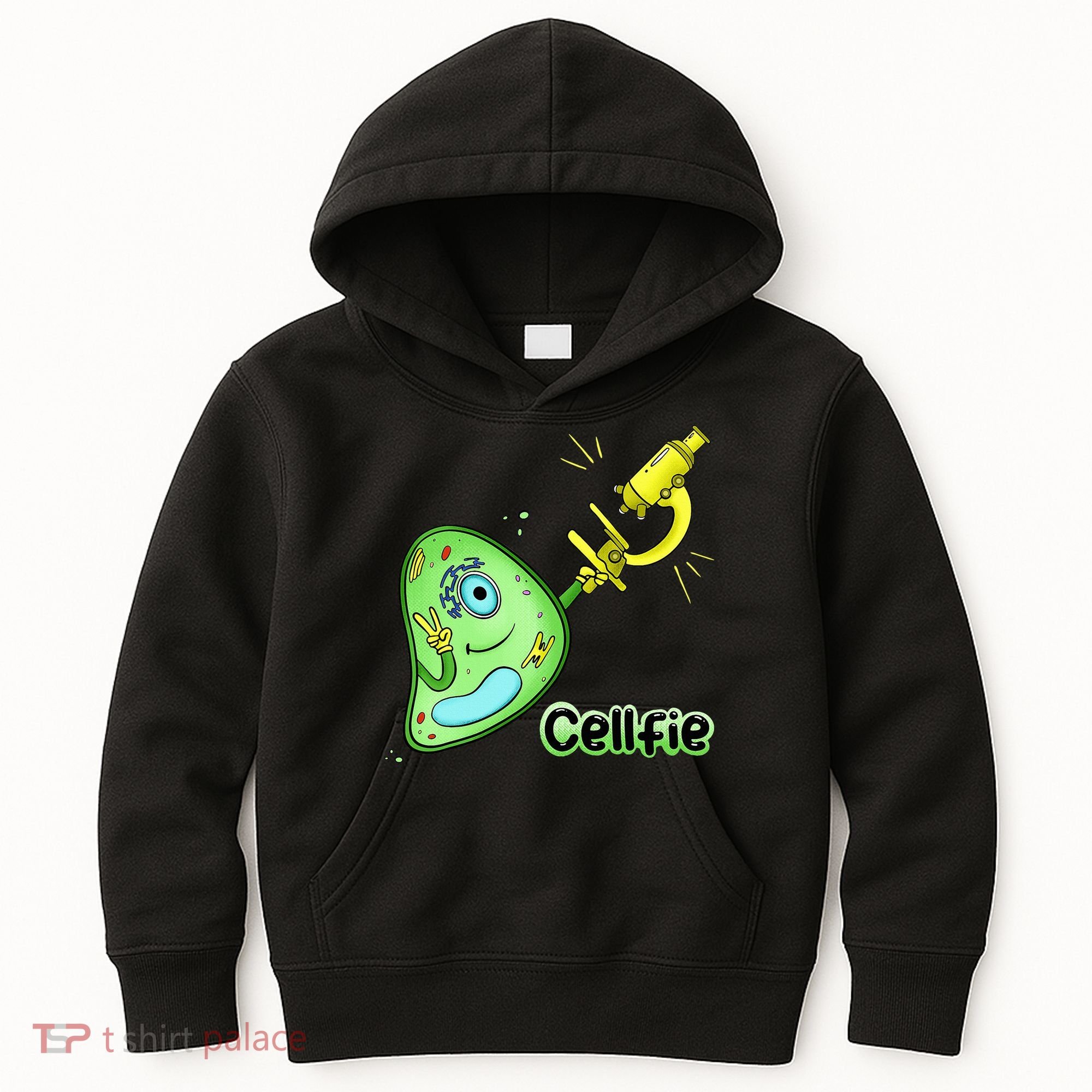 Cellfie Science Joke Biology Cell & Microscope Selfie Pun Kids Hoodie