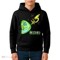 Cellfie Science Joke Biology Cell & Microscope Selfie Pun Kids Hoodie thumb 4