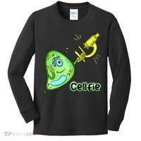 Cellfie Science Joke Biology Cell & Microscope Selfie Pun Kids Long Sleeve Shirt thumb 0