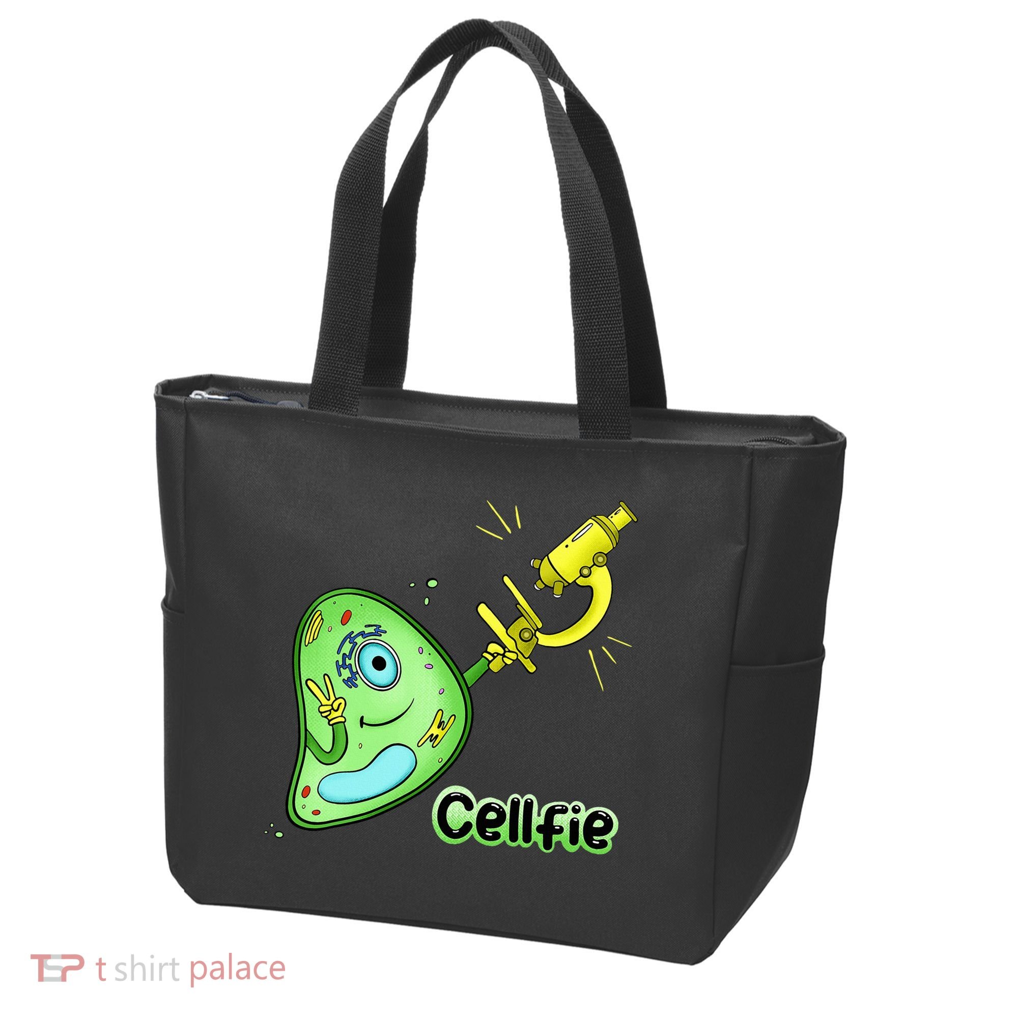 Cellfie Science Joke Biology Cell & Microscope Selfie Pun Tote Bag