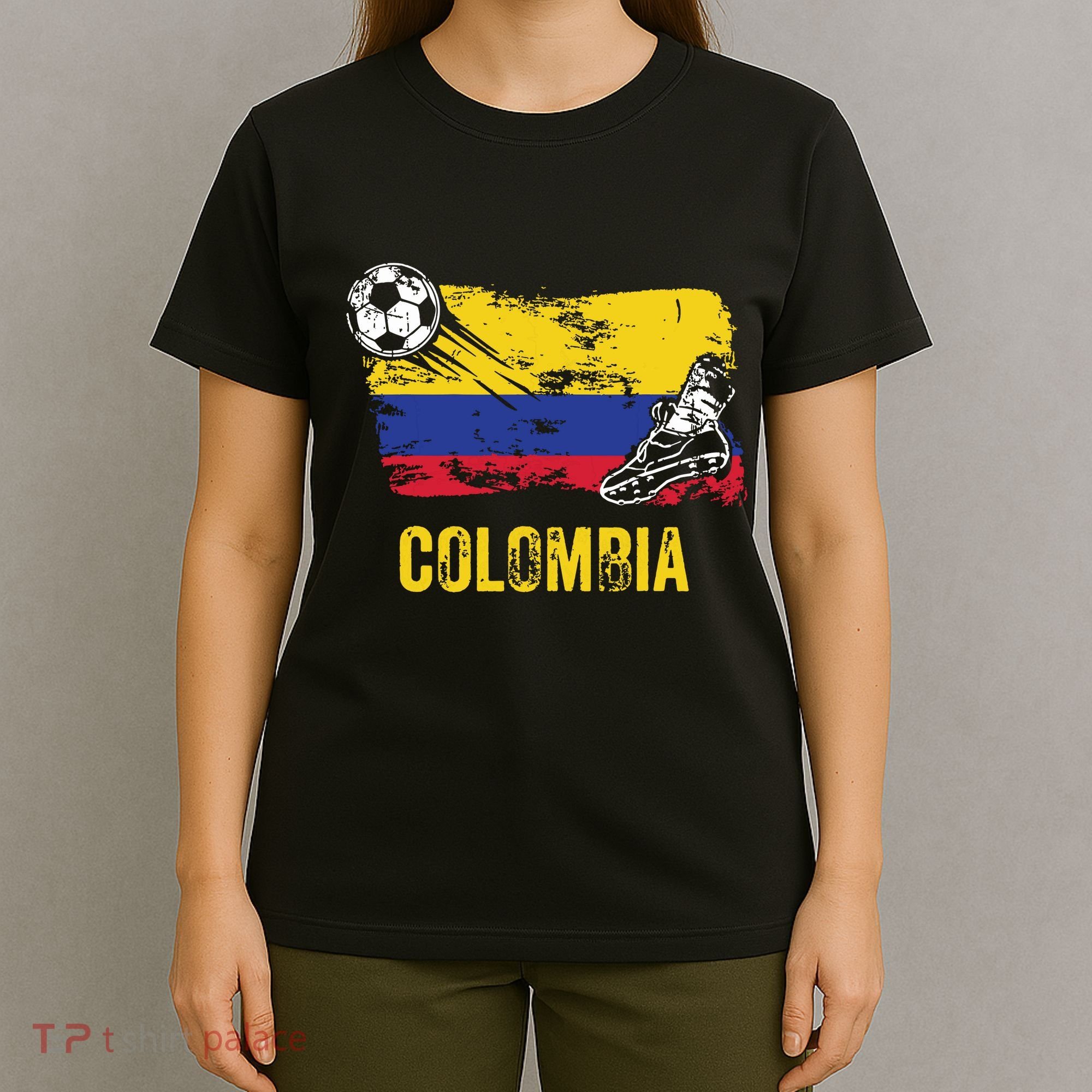Colombia Soccer Jersey Fan Gallery Cheer Lady Mom Family T-Shirt