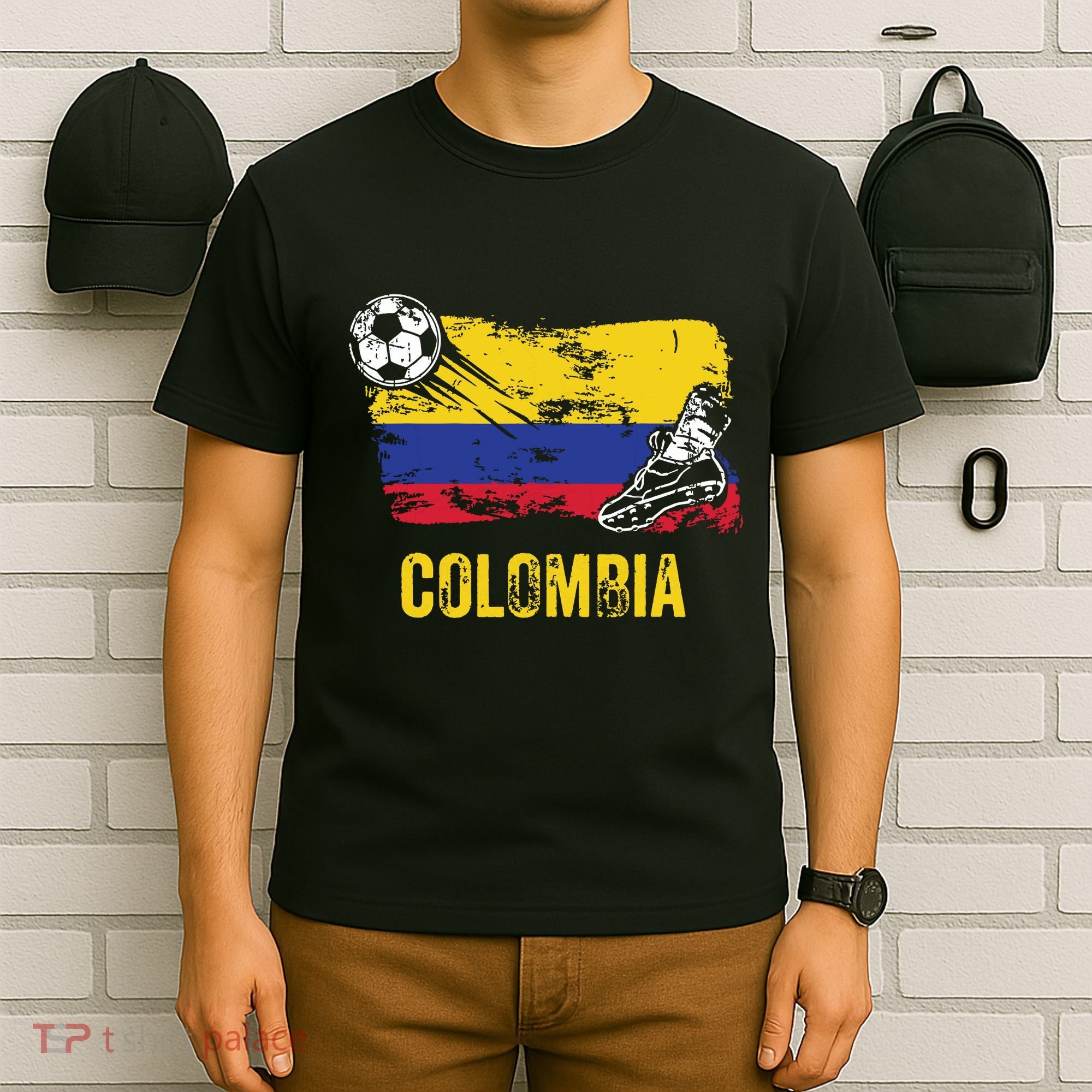 Colombia Soccer Jersey Fan Gallery Cheer Lady Mom Family T-Shirt
