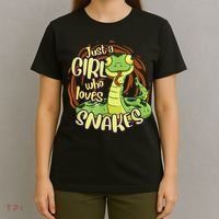 Cute Snake Just A Girl Who Loves Snakes T-Shirt thumb 4