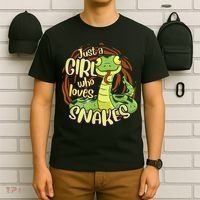 Cute Snake Just A Girl Who Loves Snakes T-Shirt thumb 6