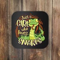 Cute Snake Just A Girl Who Loves Snakes Coaster thumb 0