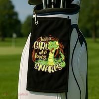 Cute Snake Just A Girl Who Loves Snakes Golf Towel thumb 2