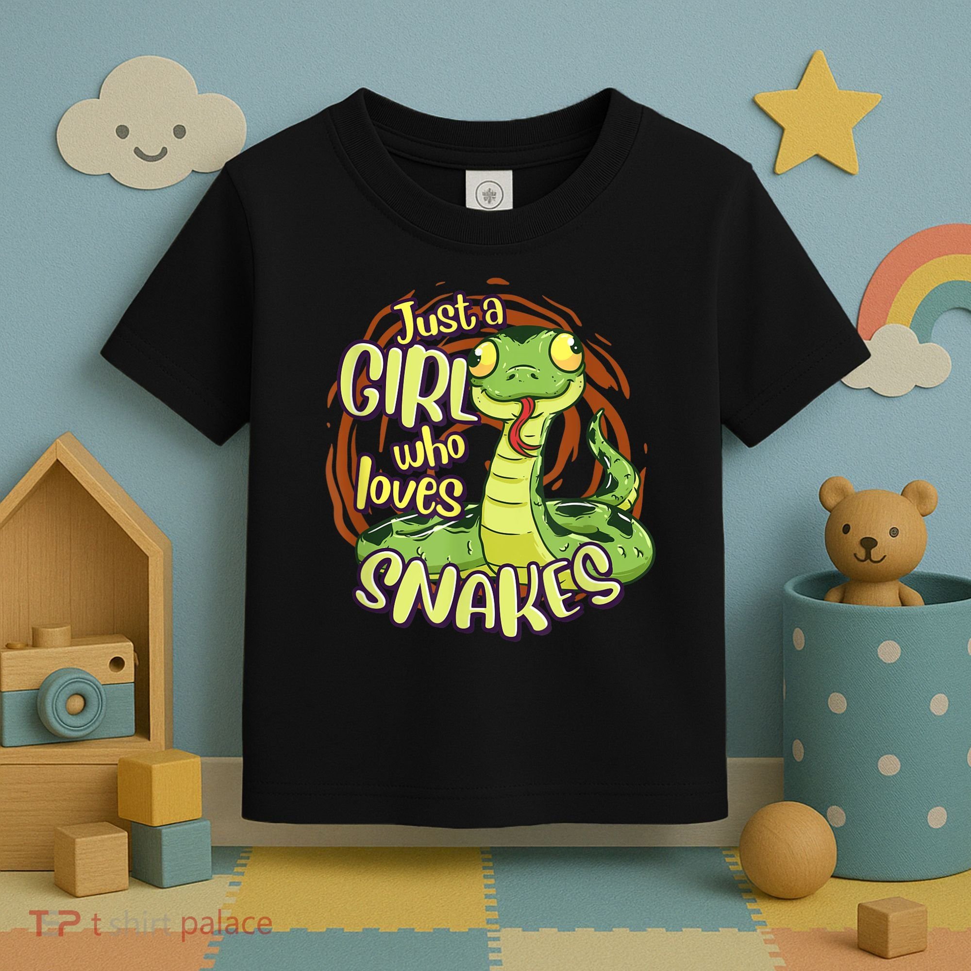 Cute Snake Just A Girl Who Loves Snakes Toddler T-Shirt