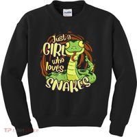 Cute Snake Just A Girl Who Loves Snakes Kids Sweatshirt thumb 0