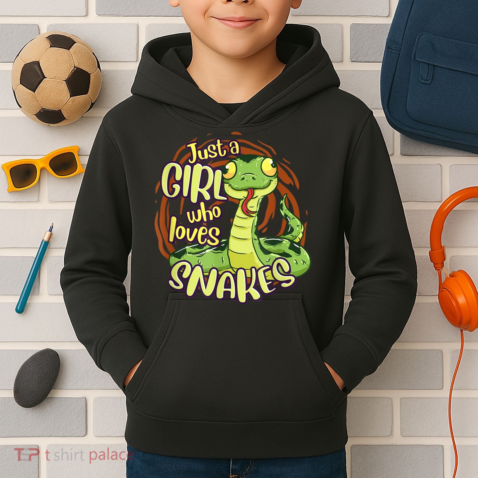 Cute Snake Just A Girl Who Loves Snakes Kids Hoodie