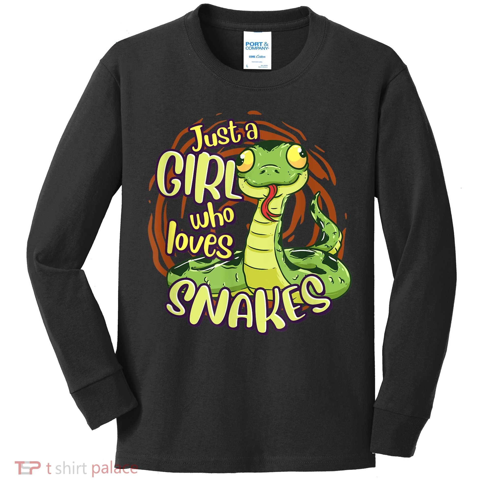 Cute Snake Just A Girl Who Loves Snakes Kids Long Sleeve Shirt