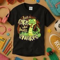 Cute Snake Just A Girl Who Loves Snakes Kids T-Shirt thumb 3