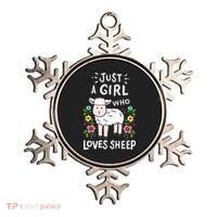 Cute Sheep Just A Girl Who Loves Sheep Ornament thumb 0
