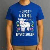 Cute Sheep Just A Girl Who Loves Sheep T-Shirt thumb 3