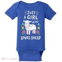 Cute Sheep Just A Girl Who Loves Sheep Baby Bodysuit thumb 0
