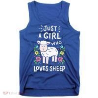 Cute Sheep Just A Girl Who Loves Sheep Tank Top thumb 0
