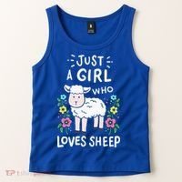 Cute Sheep Just A Girl Who Loves Sheep Tank Top thumb 2