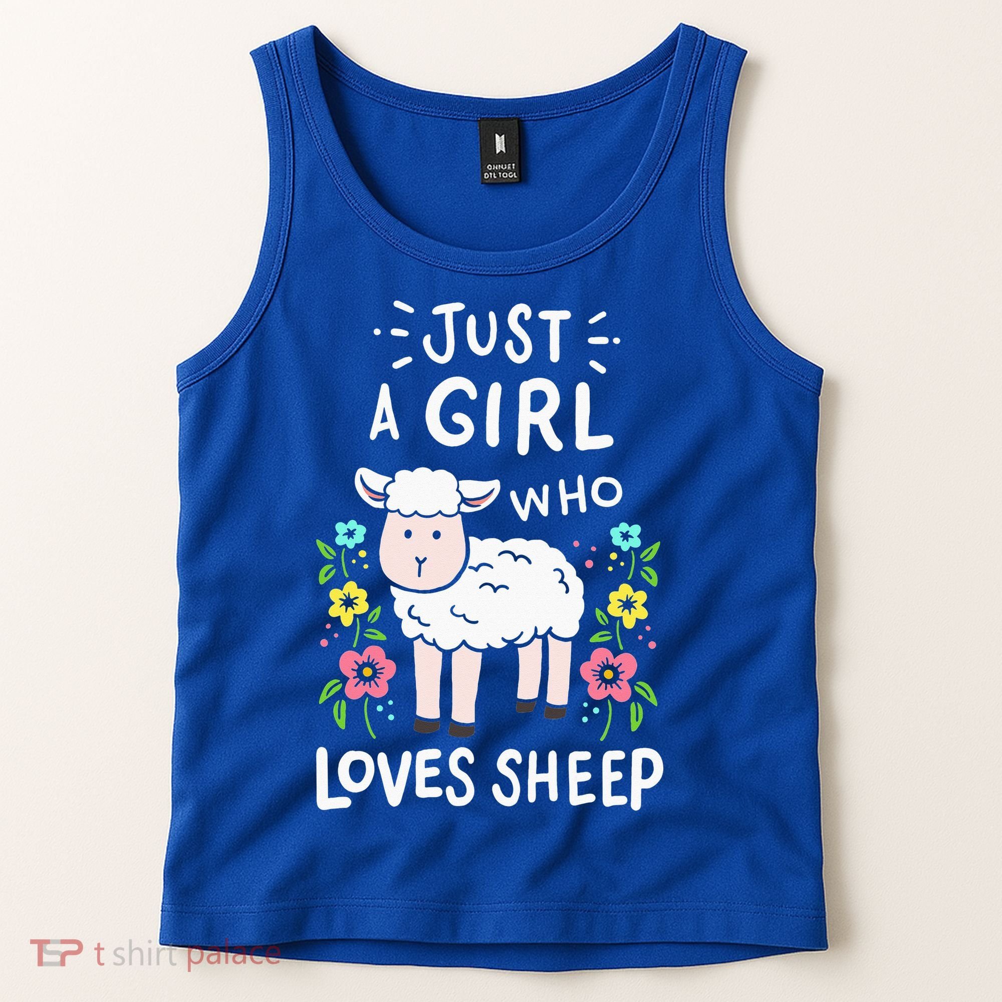 Cute Sheep Just A Girl Who Loves Sheep Tank Top