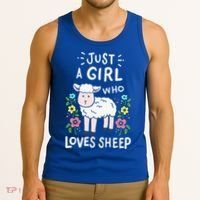 Cute Sheep Just A Girl Who Loves Sheep Tank Top thumb 3