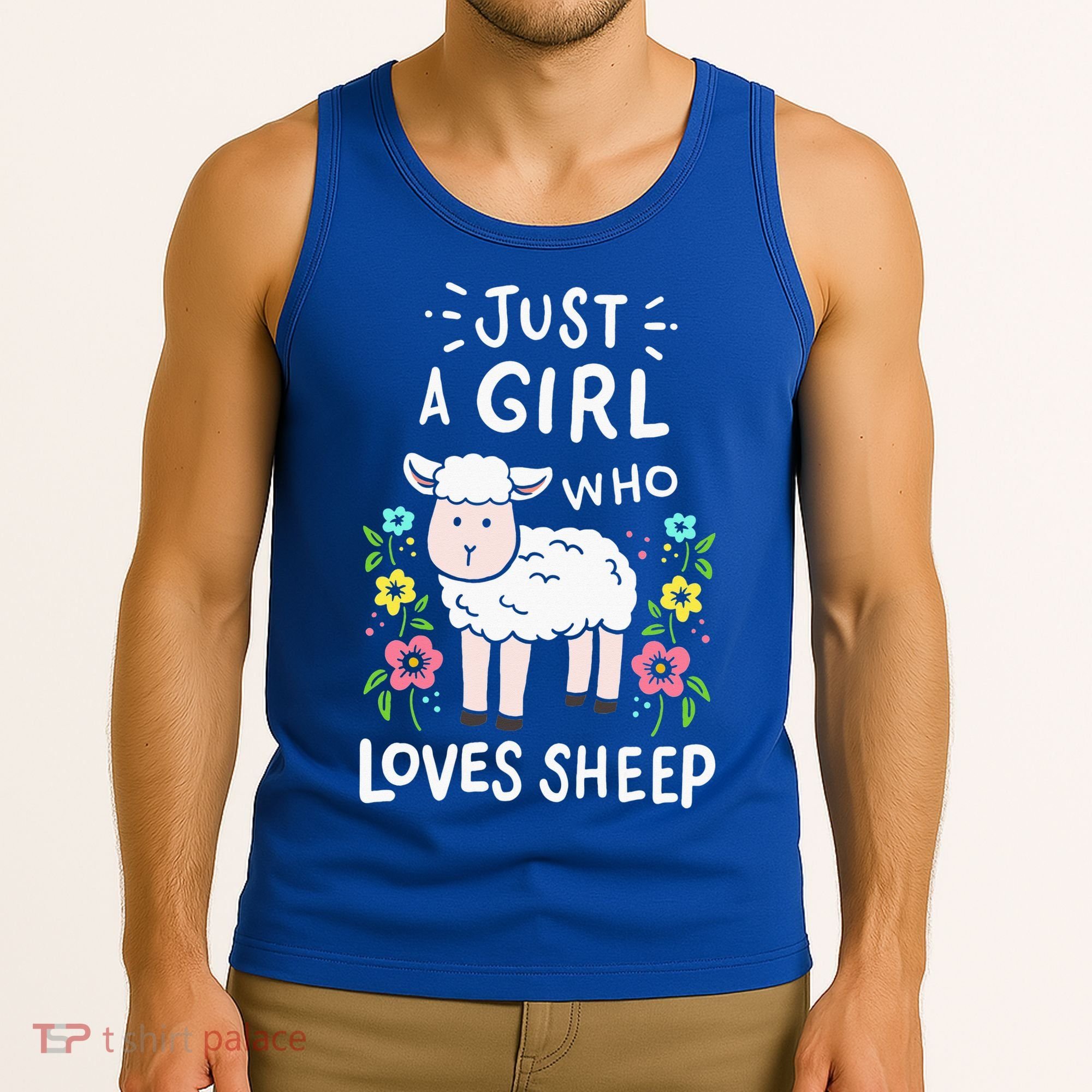Cute Sheep Just A Girl Who Loves Sheep Tank Top