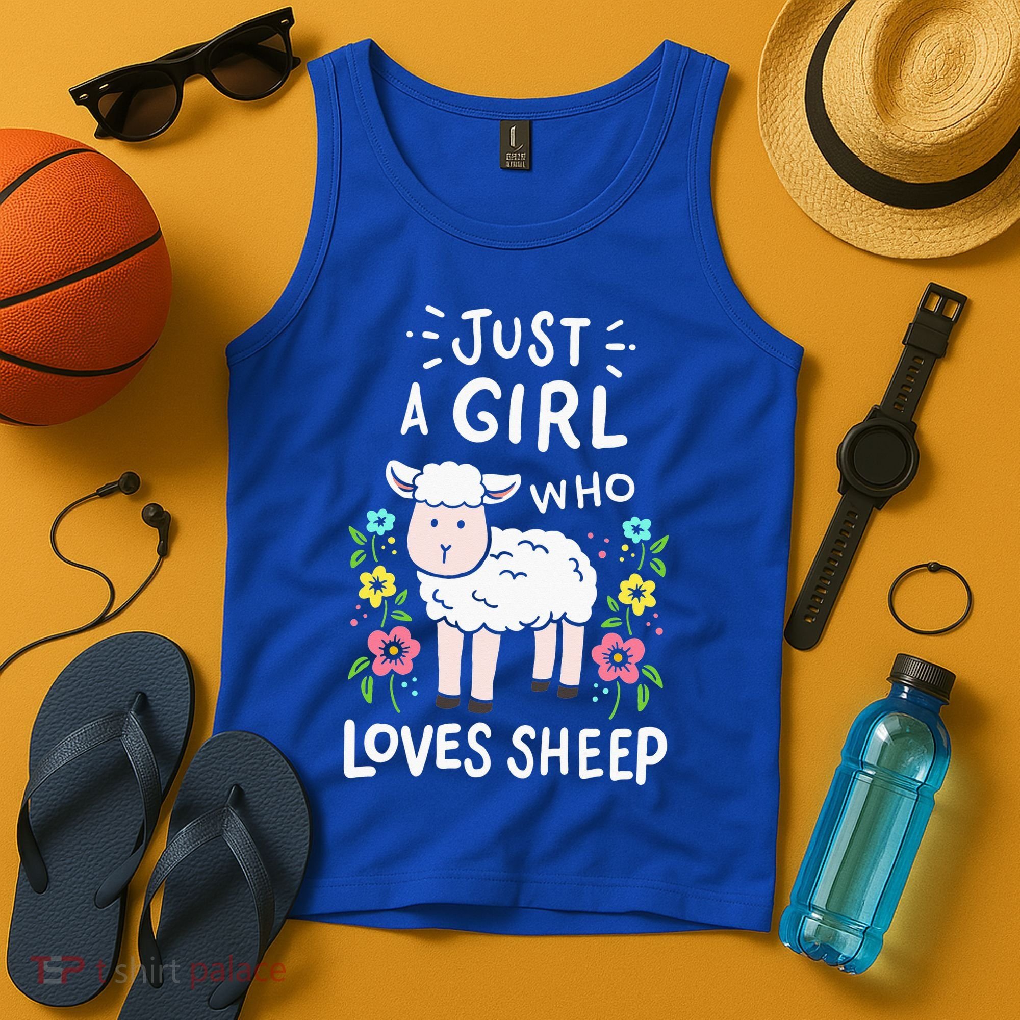 Cute Sheep Just A Girl Who Loves Sheep Tank Top