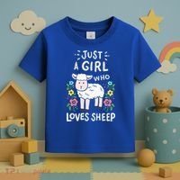 Cute Sheep Just A Girl Who Loves Sheep Toddler T-Shirt thumb 3